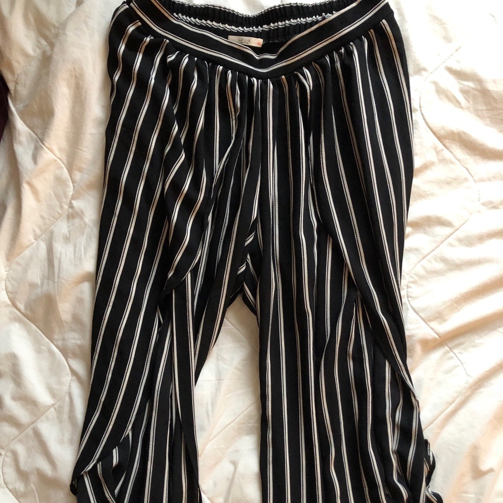 NOWT Open Front Stripped Pants